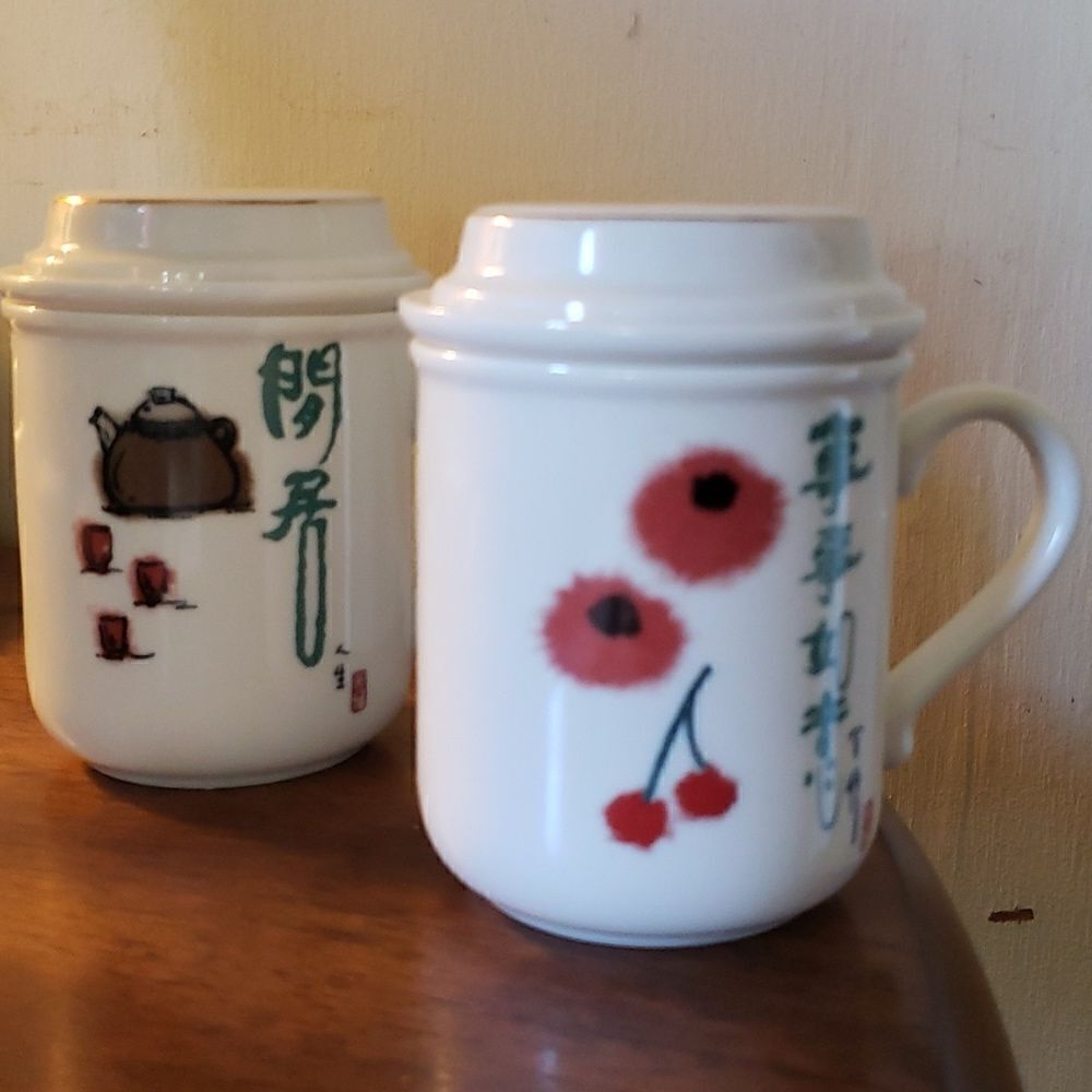 CERAMER Pair of Japanese Design Tea Cup Infuser